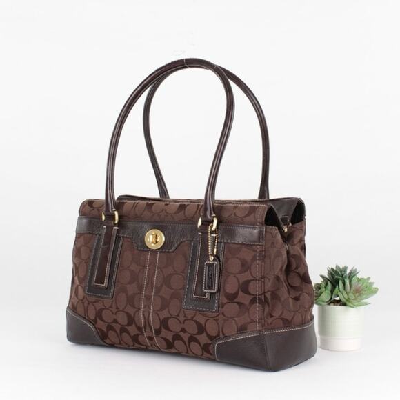 Coach Signature Hampton Shoulder / Top Handle Bag - Picture 2 of 8